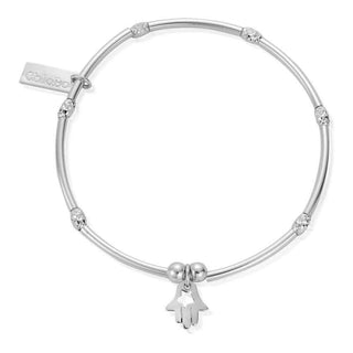 ChloBo Silver Mini Sparkle Hamsa Hand Bracelet | SBMNSR652