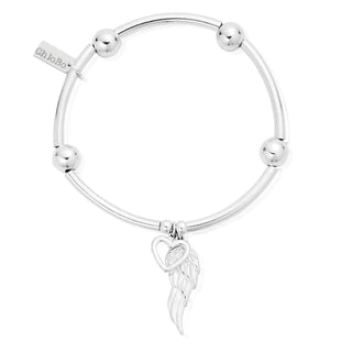 ChloBo Silver Open Heart Angel Wing Bracelet