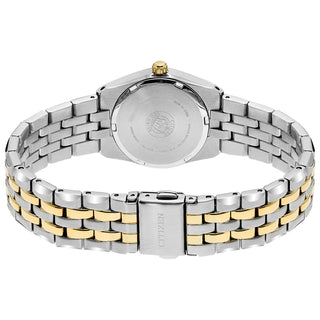 Two-tone metal watch with Citizen logo on a white background