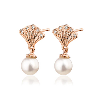 Clogau 9ct Rose Gold Windsor Pearl Stud Earrings