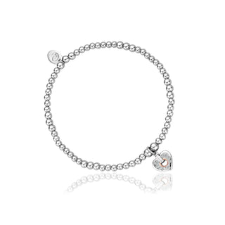 Cariad® Sparkle Silver Heart Affinity Bracelet | 3SBB85S | Clogau