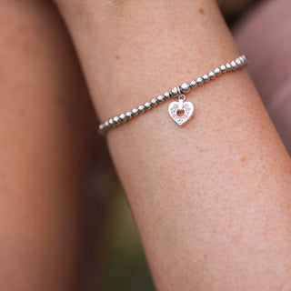 Cariad® Sparkle Silver Heart Affinity Bracelet | 3SBB85S | Clogau