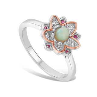 Clogau Lotus Ring | Silver Opal Ring | Lotus Flower Jewellery | 3SLTUR