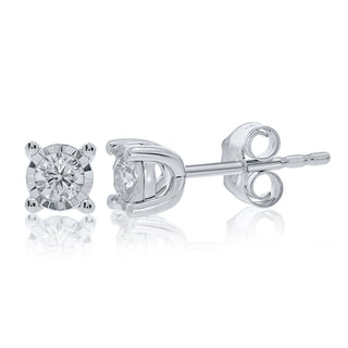 9ct White Gold 0.33ct Miracle Plate Diamond Studs