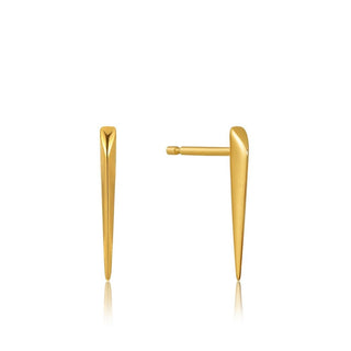 Golden Straight Spike Stud Earrings