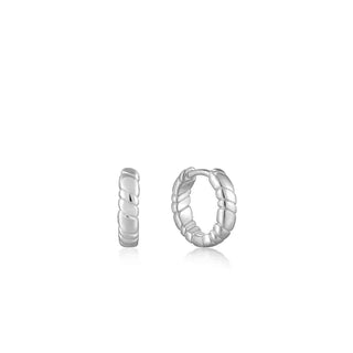 Smooth Twist Huggie Hoop Earrings