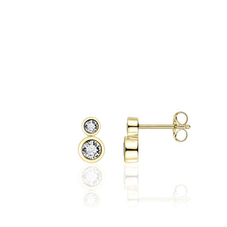 Gisser Double CZ Stud Earrings