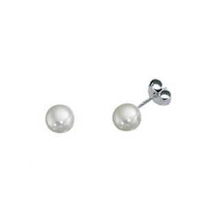 Silver 5mm Freshwater Pearl Stud Earrings