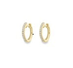 9ct Yellow Gold 0.09ct Diamond Huggie Hoops