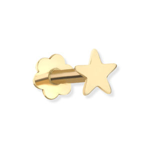 9ct Yellow Gold 4mm Star Labret | Ear Candy®