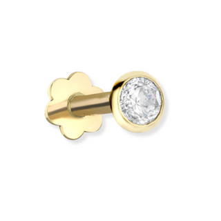 9ct Yellow Gold 3mm CZ Labret | Ear Candy®