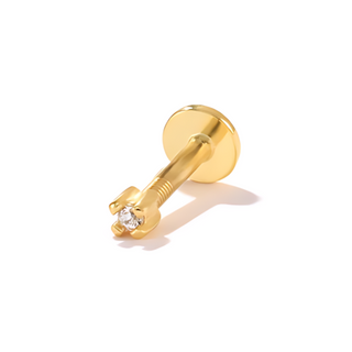 Golden CZ 1.5mm Cartilage Stud | Ear Candy®