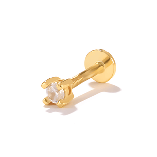 Golden CZ 3mm Cartilage Stud | Ear Candy®