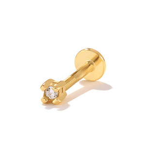 Golden CZ 2mm Cartilage Stud | Ear Candy®