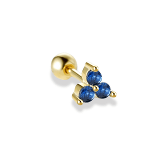 Golden Blue Trefoil CZ Cartilage Earring | Ear Candy®