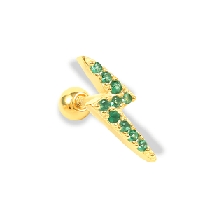 Green Lightning Bolt Cartilage Earring | Ear Candy®