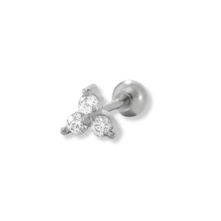 Trefoil CZ Cartilage Stud | Ear Candy®