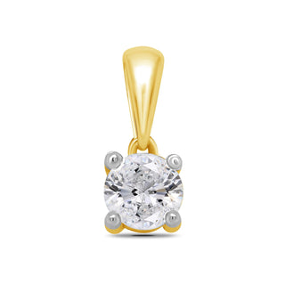 9ct Yellow Gold 0.25ct Diamond Solitaire Pendant
