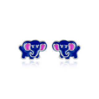 Blue Elephant Children's Earrings | Silver Earrings For Children
