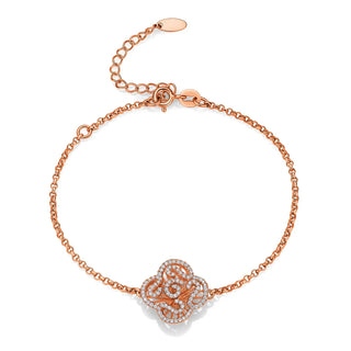 Fei Liu Rose Gold Plated Silver Cascade Rose Bracelet