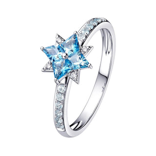 Fei Liu Silver Star of Love Blue Topaz Ring