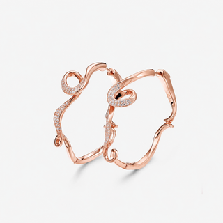 Fei Liu Rose Gold Plated Silver Serenity Cubic Zirconia Hoop Earrings