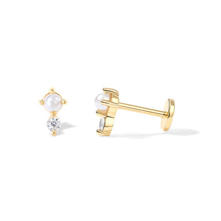 CZ Pearl Cartilage Stud | Pearl Cartilage Earrings | Pearl Jewellery