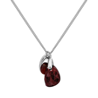 Silver Garnet Rose Cut Necklace