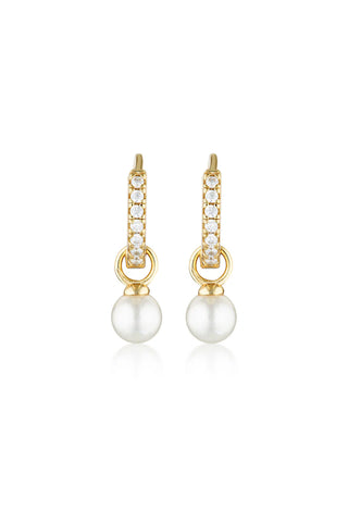 Georgini Gold Plated Silver Red Carpet Baby Pearl Hoop Earring