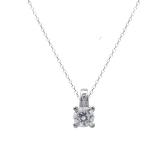 Diamond necklace on a white background