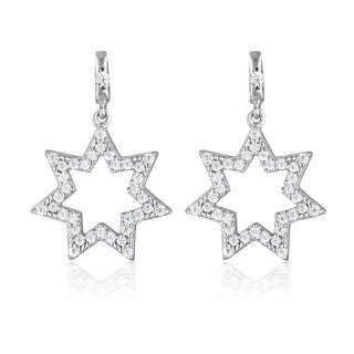 Georgini Silver Star CZ Drop Earrings