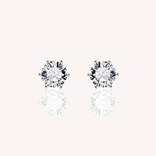 Gisser 6mm Silver 6-Claw CZ Stud Earring