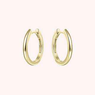 Gisser 18mm Gold Plated Half Round Polished Hoops