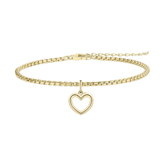 Gisser Gold Plated Silver Signals of Love Heart Bracelet