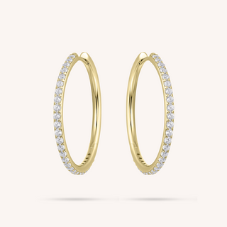 Gisser Gold Plated Sparkling Statement Hoop Earrings