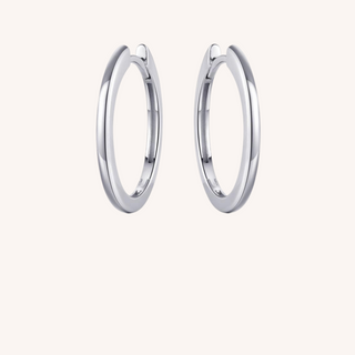 Gisser 22mm Silver Half Round Polished Hoops