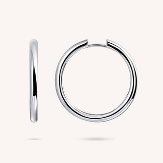 Gisser Silver Bold Tube Statement Hoop Earrings