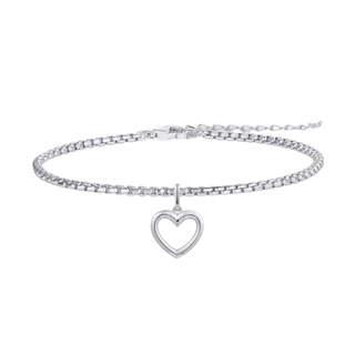 Gisser Silver Signals of Love Heart Bracelet