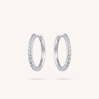 Gisser Silver Sparkling Large Hoop Earrings