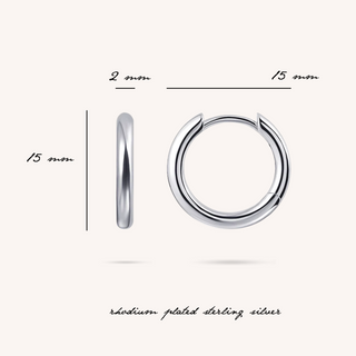 Gisser Silver Tube Medium Hoop Earrings