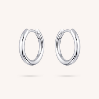 Gisser Silver Tube Medium Hoop Earrings