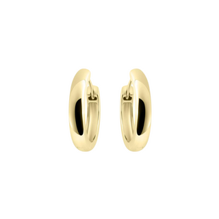 A pair of gold-plated wide 18mm hoop earrings on a white background.