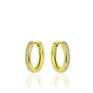 Gisser 20mm Channel Set CZ  Hoop Earrings