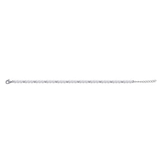 Pearl bracelet with silver beads on a white background