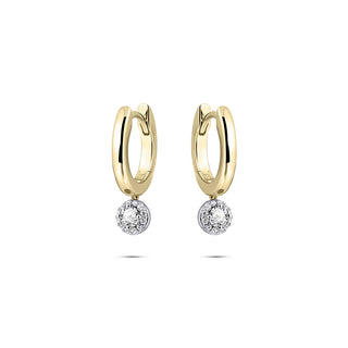 Gisser Gold Halo Charmed Hoop Earrings