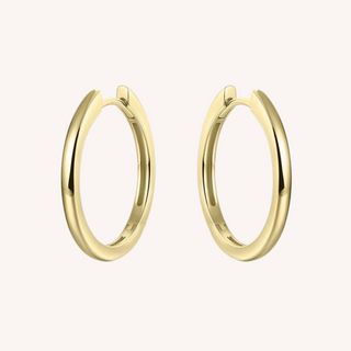 Gisser 20mm Gold Plated Half Round Polished Hoops