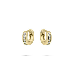 Gisser Gold Plated Silver 12mm Channel Set CZ Earrings