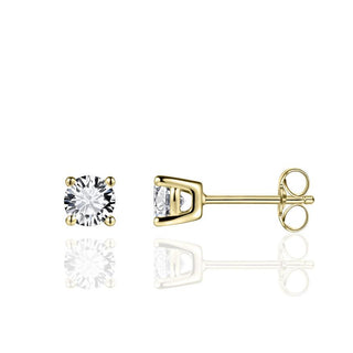 Gisser Gold Plated Silver 5mm CZ Stud Earrings
