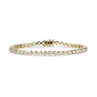 Gisser Gold Plated Silver Bold Rubover CZ Tennis Bracelet - 19cm