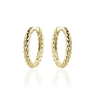Gisser Gold Plated Silver Rope Statement 22mm Hoop Earrings